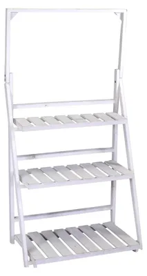 Immagine prodotto di Portapiante Scaffale 3 ripiani 68,5x40xh132 cm in Legno Bianco