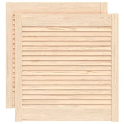 Image de vidaXL Portes à lamelles 2 pcs. Pin massif 61,5x59,4 cm