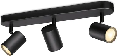 Zdjęcie produktu dla WiZ IMAGEO 3x regulowany reflektor, Inteligentne światło sufitowe, Wi-Fi/Bluetooth, Czarny, Wi-Fi 4 (802.11n), 802.11b, 802.11g, LED, Metal