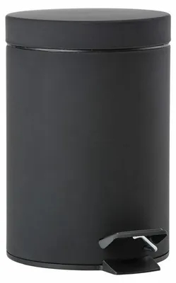 Immagine prodotto di Zone Denmark Pedaleimer Solo, Treteimer, Mülleimer, Kosmetikeimer, Badeimer, Stahl, Black, 3 L, 330168
