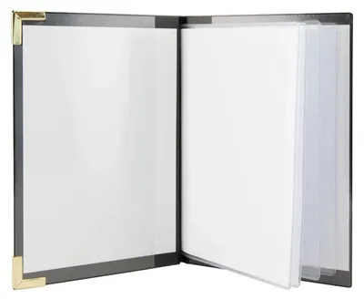 Produktbild von SECURIT Speisekarte Basic Line, 4 doppelseitige Einleger, PVC, Schwarz, 8 DIN A5 Seiten