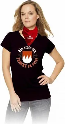 Produktbild von T-Shirt - Bin stolz ein Franke zu sein - 09389 schwarz Gr. S-2XL Größe - L