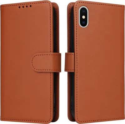 Productafbeelding van Voor iPhone X / XS, BETOPNICE BN-005, 2-in-1, afneembare telefoonhoes van imitatieleer (bruin)