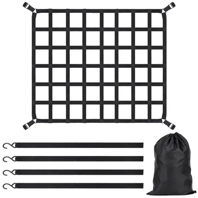 Productafbeelding van Vrachtnet Voor Aanhanger - 127 x 106 cm - Ladingbeveiliging Met Riemgespen
