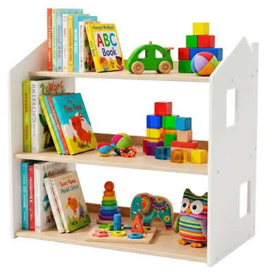 Produktbild von Montessori-Kinderbücherregal, hausförmiges Regal, MDF