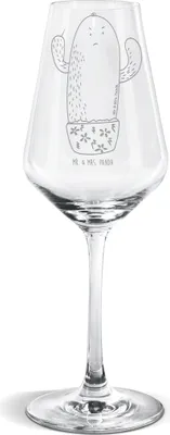Produktbild von Mr. & Mrs. Panda Weißwein Glas Kaktus Wut - Transparent - Geschenk, Kakteen, Weißweinkelch, wütend, Kelch, Büro, Weinglas Für, Kollege, wein, Kollegin