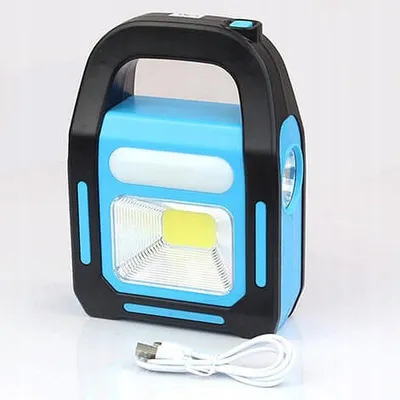 Image de Lampe de poche halogène-solaire portable avec batterie, 30 W
