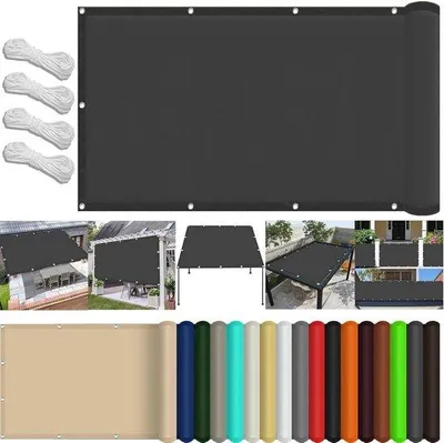 Zdjęcie produktu dla Tkanina zacieniająca do zastosowań zewnętrznych – osłona chroniąca przed promieniowaniem UV – poliester z powłoką – 290 x 650 cm – ciemnoszara