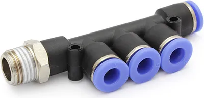 Produktbild von T-Mehrfachverteiler PKB, Schlauch 8mm, Gewinde R1/8 Zoll