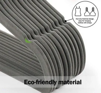 Produktbild von Kleerhangers für Kleidung von Säuglingen bis hin zu Kleinkindern, 32 Antislip-Stücke, Flausch, Kinderkleidung, Kleerhanger-Set für Jungen oder Mädchen, Grau