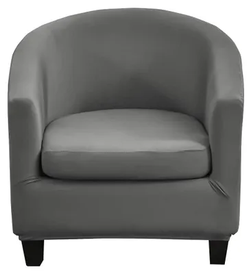 Stuhlbezüge für Clubsessel, 2 Stk., dehnbar, Grau