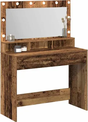 Zdjęcie produktu dla vidaXL Toaletka z półką z drewna odzyskanego 100 x 41 x 135 cm materiał drewnopochodny
