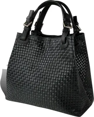 Produktbild von Handtasche schwarz Toscanto Tasche geprägtes Flechtmuster Leder D2OTT164HS