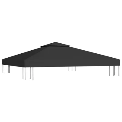 Produktbild von vidaXL Pavillon-Dachplane mit Kaminabzug 310 g/m² 3x3 m Schwarz