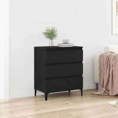 Image de vidaXL Sideboard noir imitation chêne 60 x 35 x 70 cm Bois composite