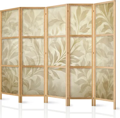 Immagine prodotto di Paravento giapponese a fiori 225x172 cm 5 pezzi beige