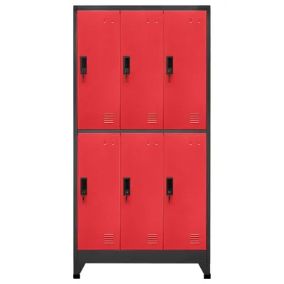 Immagine prodotto di Armadietto con Serratura Antracite e Rosso 90x45x180cm Acciaio