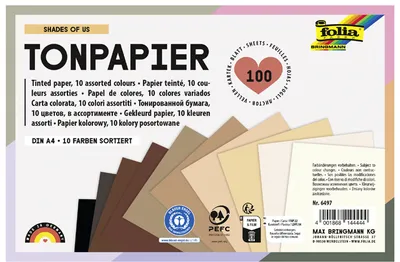 Produktbild von folia Tonpapier "Shades of us" DIN A4 130 g/qm 100 Bögen