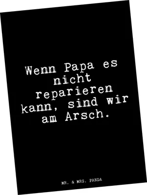 Produktbild von Mr. & Mrs. Panda Postkarte Wenn Papa es nicht... - Schwarz - Geschenk, bester, Motivkarte, Mann, Vatertag, Ansichtskarten, Grußkarte, Postkarten, Sprüche, Ansichtskarte