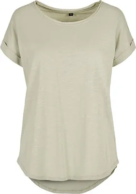 Produktbild von Build Your Brand BY036 | Damen Long Slub Tee / Hinten extra lang geschnitten - Farbe: Black - Größe: L