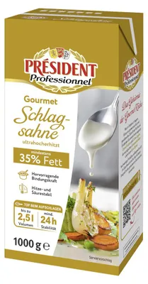 Zdjęcie produktu dla Profesjonalny mikser do bitej śmietany Schlagsahne 35% tłuszczu, opakowanie 1000 ml