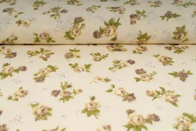 Obrázek produktu pro Plátno bavlněné - žluté růžičky, metráž, látky / 50cm