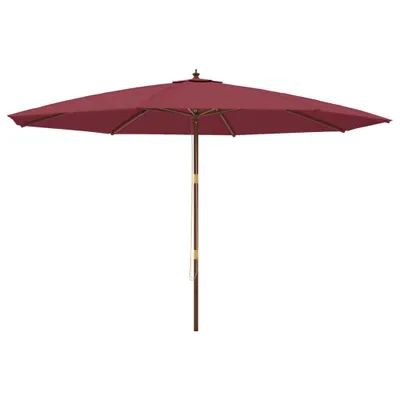 Image de vidaXL Parasol avec mât en bois rouge bordeaux 400x273 cm