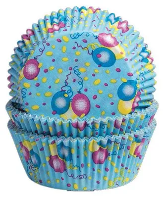 Produktbild von Demmler Luftballons, Cupcake-/Muffin-Cups, Rund, Gerillte Oberfläche, 220 °C, Blau, 60 Stück(e)