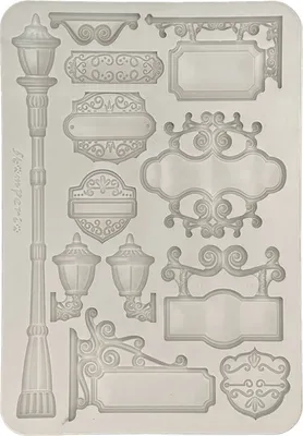 Produktbild von STAMPERIA SILIKONFORM Mold Abformen Gießen Mould,  Art of Travelling Laternen, Schilder