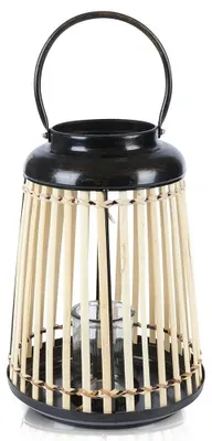 Image de Lanterne en bambou - Bougeoir - 33 cm - Bois - Marron - Décoration d'intérieur