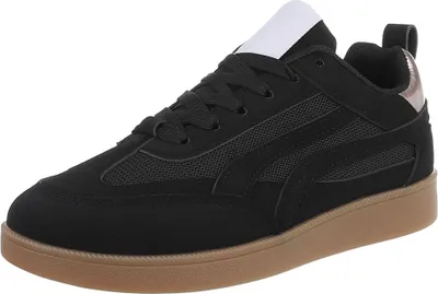 Produktbild von Ital-Design Damen Freizeitschuhe  Textiloptik, Lederoptik Sneakers Low 88843665 Schwarz Gr.  39