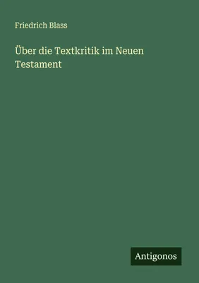 Produktbild von Über die Textkritik im Neuen Testament