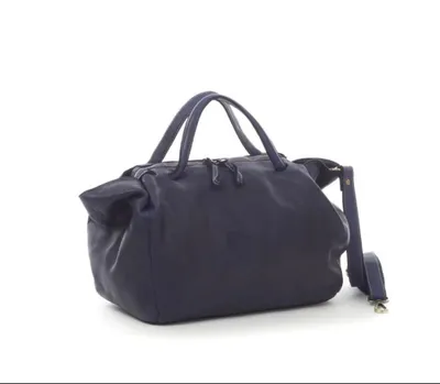 Produktbild von BZNA Handtasche Diana blau Designer Schultertasche Tasche Ledertasche