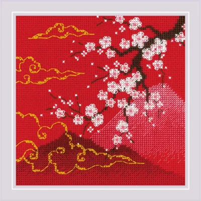 Produktbild von Riolis Kreuzstich Kit "Unter dem Himmel. Hügel", gezählt, DIY, 15x15cm