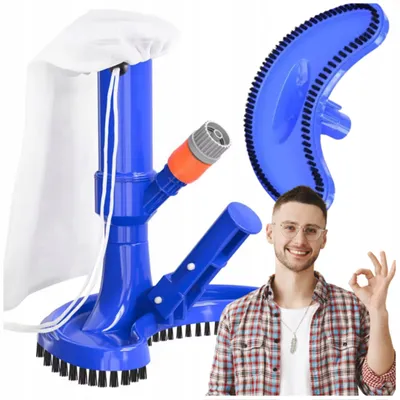 Immagine prodotto di Aspiratore per piscina a pressione con sacco di raccolta e attacco rapido, blu