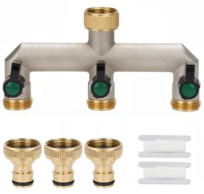 Produktbild von Wasserverteiler Wasserverzweiger Wasserhahnverteiler - 3-Wege - 3/4 Zoll - Messing - Mit Kugelhähnen