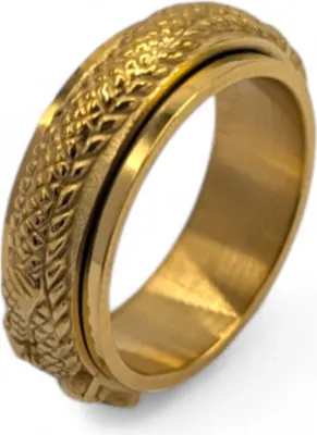 Produktbild von Gold o Silber Anxiety Fidget Spinner Ring Drache Gold US 10