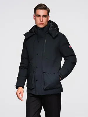 Obrázok produktu pre Ombre Clothing Pánska zimná bunda Druban čierna XL