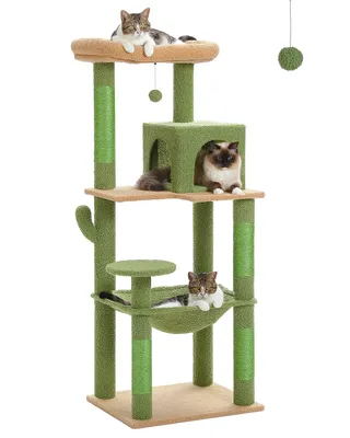 Produktbild von PAWZ Road XL Katzenkratzbaum mit Hängematte, 143 cm, Grün