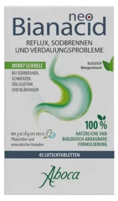Obrázok produktu pre Tablety NeoBianacid s príchuťou mäty na reflux, pálenie záhy a bolesti žalúdka, 70 ks