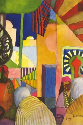 Zdjęcie produktu dla August Macke - obraz drukowany - Na bazarze, 1914 (120 x 80 cm)