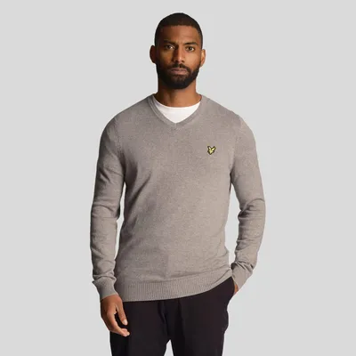 Obrázek produktu pro Lyle & Scott - Pánský svetr "Merino" s výstřihem do V GT5372 (S) (Grey)