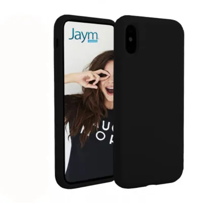 Produktbild von Jaym, Premium Silikonhülle Mikrofaser Apple iPhone 13, Schwarz