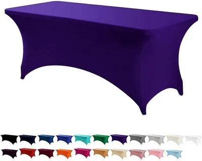Immagine prodotto di Tovaglia elasticizzata 122 cm in poliestere e Spandex, lavabile in lavatrice, viola