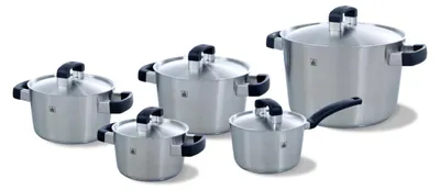 Topfset 5-teilig, Edelstahl, keramische Antihaftbeschichtung, Induktion