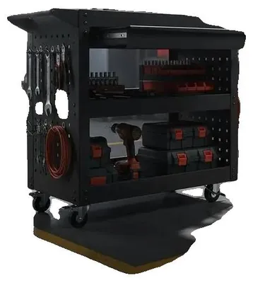 Imagen del producto de Carro de herramientas, diseño de tres niveles, acero resistente, FXC0HO8RA4X0J0