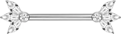 Produktbild von Brustwarzenpiercing, Zungenpiercing, Intim-Piercing Titan Nippelpiercing mit Innengewinde LOTUSBLÜTE