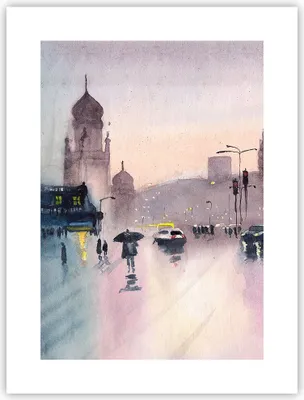 Produktbild von Poster - Poster ohne Rahmen - Aquarell Stadt historische Denkmäler - 30x40 cm - Wand Bild - Wanddeko - Wandbilder - Kunstposter - Wandposter - Bilder - Kunstdruck - Wanddekoration - P2XPA30x40-4579