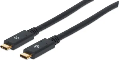 Produktbild von Manhattan USB-C zu USB-C Kabel 2m, 5 Gbit/s, USB 3.2 Gen1, Schwarz