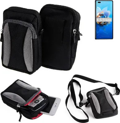 Produktbild von K-S-Trade Holster Schutz Hülle kompatibel mit Huawei Mate X2 Handy Hülle Gürteltasche Umhängetasche mit Zusatzfach schwarz
